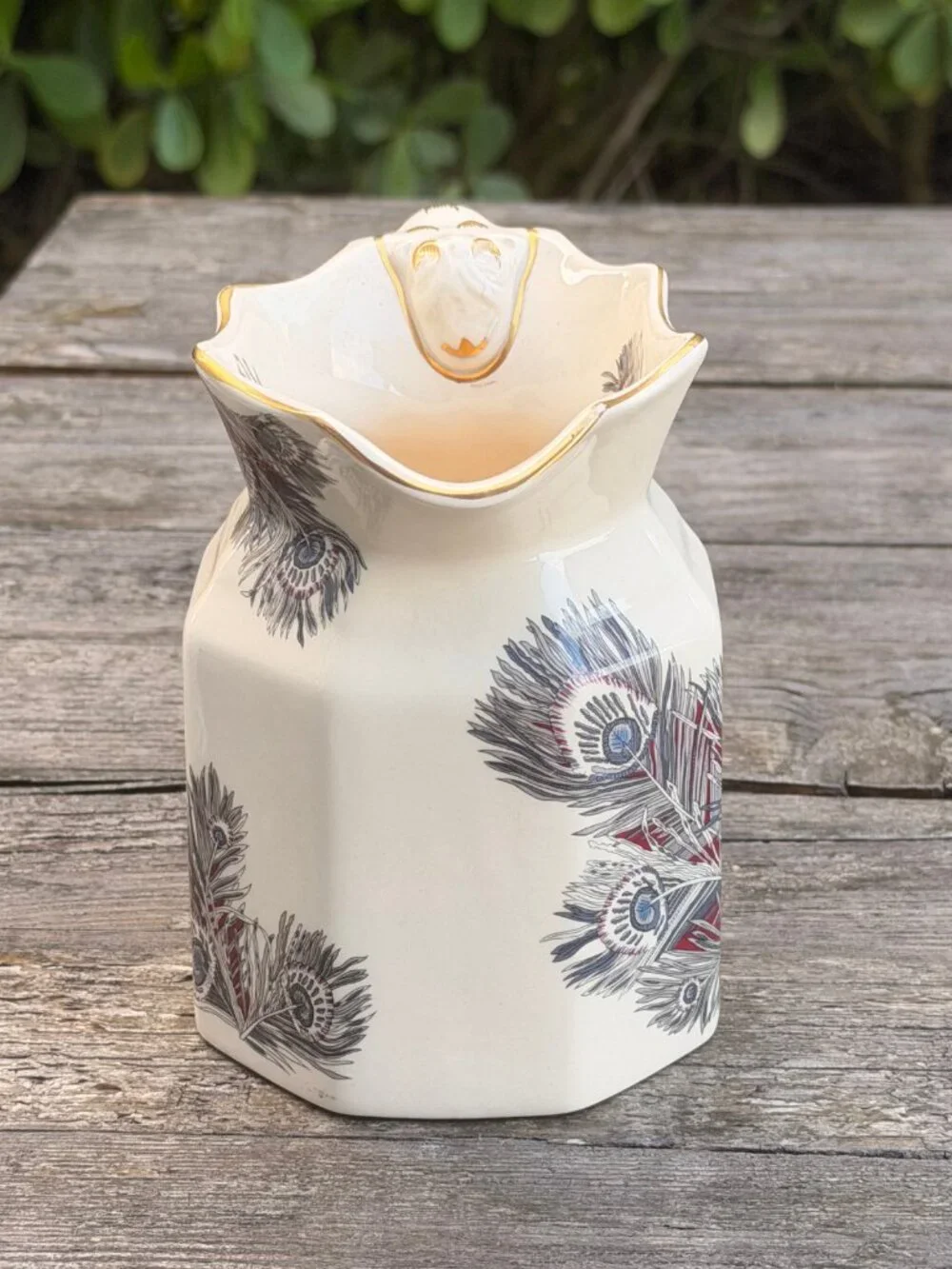 Vintage Mason’s Ironstone Hera Pitcher Liberty of London Peacock Feather ENGLAND